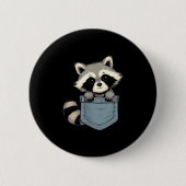 Cute Raccoon Cket Funny For Mens Womens Kids Racco Button (Vorderseite)