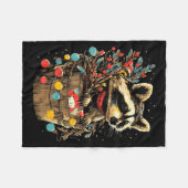 Cute Raccoon Festive Winter Scenery Forest Animal Fleecedecke (Vorderseite (Horizontal))