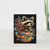 Cute Raccoon Festive Winter Scenery Forest Animal Karte (Vorderseite)