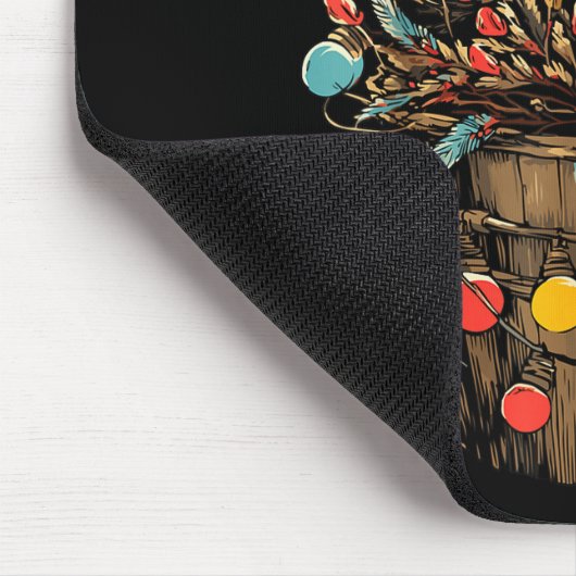 Cute Raccoon Festive Winter Scenery Forest Animal  Mousepad (Ecke)