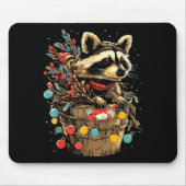 Cute Raccoon Festive Winter Scenery Forest Animal Mousepad (Vorne)