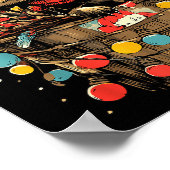 Cute Raccoon Festive Winter Scenery Forest Animal Poster (Ecke)