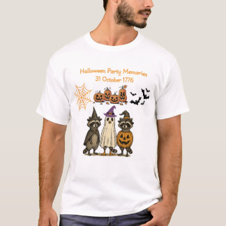 Cute Raccoon Halloween Party 1776 – Funny Spooky T-Shirt