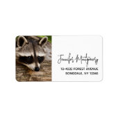 Cute Raccoon Resting on a Log Adressaufkleber (Vorne)