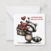Cute Raccoon Valentine Card Mitteilungskarte (Vorderseite)