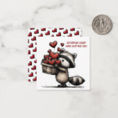 Cute Raccoon Valentine Card Mitteilungskarte (Vorderseite/Rückseite Beispiel)