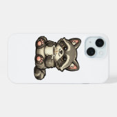 Cute Raccoon with Coffee – Cozy Kawaii Animal iPhone 15 Hülle (Rückseite (Horizontal))
