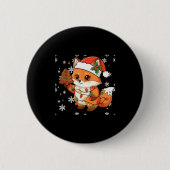 Cute Racoon Lights Tree Cake Funny Xmas Merry Chri Button (Vorderseite)