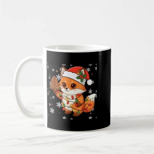 Cute Racoon Lights Tree Cake Funny Xmas Merry Chri Kaffeetasse (Links)