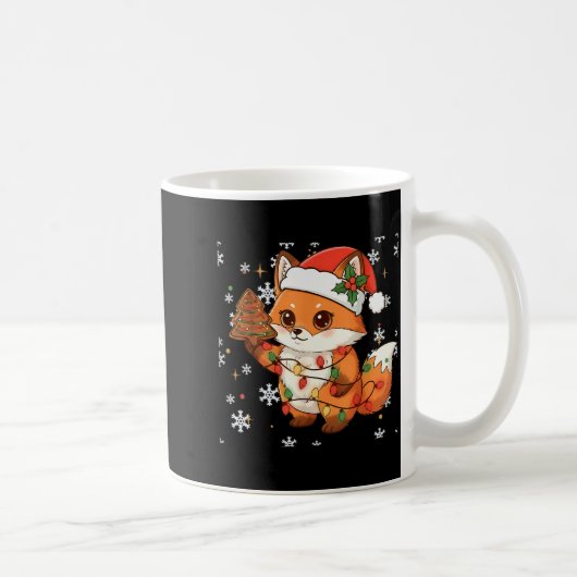 Cute Racoon Lights Tree Cake Funny Xmas Merry Chri Kaffeetasse (Rechts)