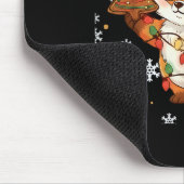 Cute Racoon Lights Tree Cake Funny Xmas Merry Chri Mousepad (Ecke)