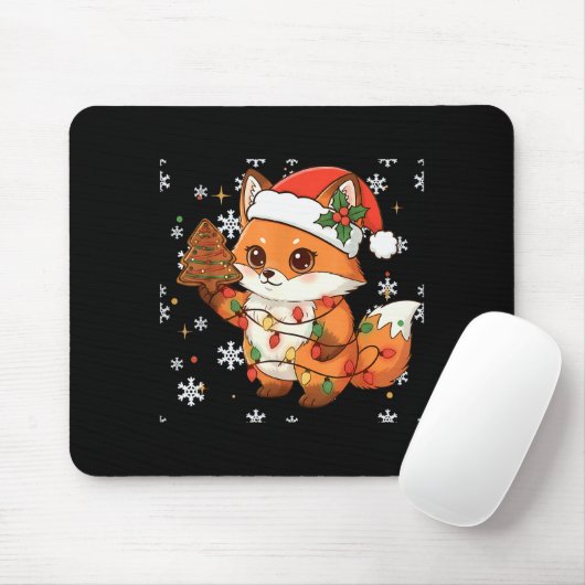Cute Racoon Lights Tree Cake Funny Xmas Merry Chri Mousepad (Mit Mouse)