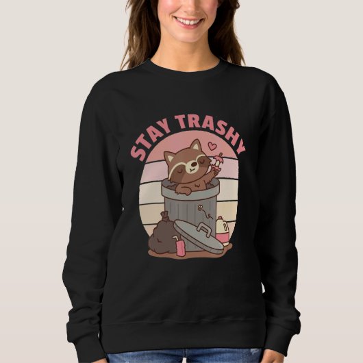 Cute Racoon Team Trash Stay Trashy Retro Raccoons  Sweatshirt (Vorderseite)