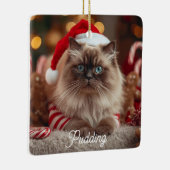 Cute Ragdoll Cat Christmas Magic Personalized Keramikornament (Rechts)
