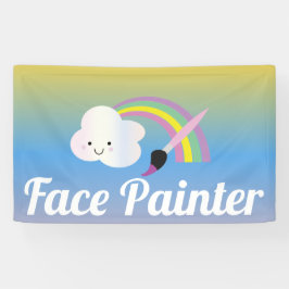 Cute Rainbow and Brush Facepainter Artist Banner