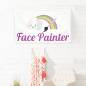 Cute Rainbow and Brush Facepainter Artist Banner (Insitu)