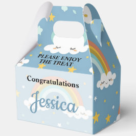 Cute Rainbow and Cloud Baby Shower 5"w x 3"l x 6.5 Geschenkschachtel