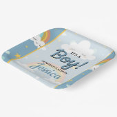 Cute Rainbow and Sleeping Cloud Baby Shower Pappteller (Gewinkelt)