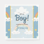 Cute Rainbow and Sleeping Cloud Baby Shower Serviette (Vorderseite)