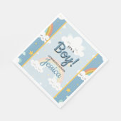 Cute Rainbow and Sleeping Cloud Baby Shower Serviette (Ecke)