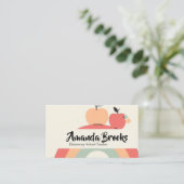 Cute Rainbow Apple  School Teacher Professor Visitenkarte (Stehend Vorderseite)