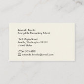 Cute Rainbow Apple  School Teacher Professor Visitenkarte (Rückseite)