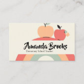 Cute Rainbow Apple  School Teacher Professor Visitenkarte (Vorderseite)