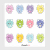 Cute Rainbow Bear Aufkleber (Blatt)
