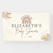 Cute Rainbow Boho Baby Shower Banner (Horizontal)