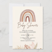 Cute Rainbow Boho Baby Shower Einladung (Vorderseite)