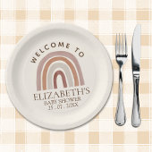 Cute Rainbow Boho Baby Shower Pappteller