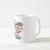 Cute Rainbow Bunny with Umbrella Design Kaffeetasse (VorderseiteRechts)