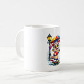 Cute Rainbow Bunny with Umbrella Design Kaffeetasse (Vorderseite Links)