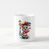 Cute Rainbow Bunny with Umbrella Design Kaffeetasse (Mittel)