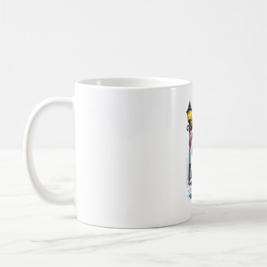 Cute Rainbow Bunny with Umbrella Design Kaffeetasse (Links)