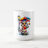 Cute Rainbow Bunny with Umbrella Design Kaffeetasse (Mittel)