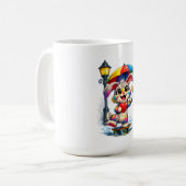 Cute Rainbow Bunny with Umbrella Design Kaffeetasse (Vorderseite Links)