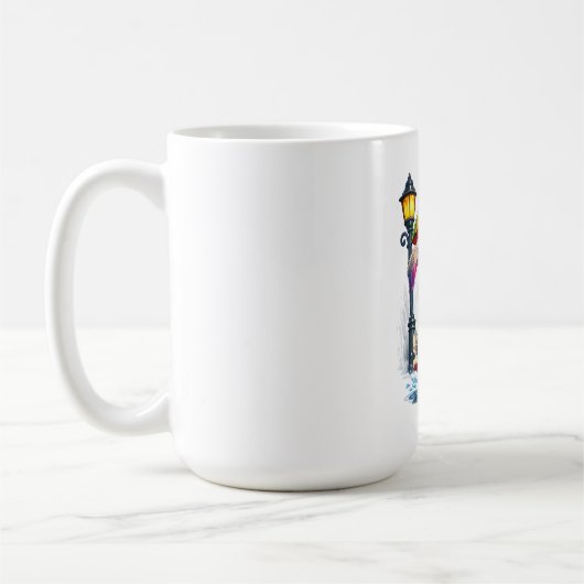 Cute Rainbow Bunny with Umbrella Design Kaffeetasse (Links)