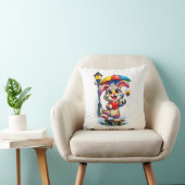 Cute Rainbow Bunny with Umbrella Design Kissen (Stuhl )