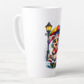 Cute Rainbow Bunny with Umbrella Design Milchtasse (Linke Ecke)