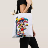 Cute Rainbow Bunny with Umbrella Design Tasche (Von Nahem)