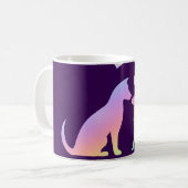 Cute Rainbow Cat and Dog Silhouette Love Purple To Kaffeetasse (Vorderseite Links)