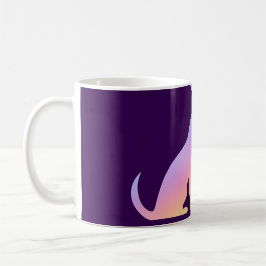 Cute Rainbow Cat and Dog Silhouette Love Purple To Kaffeetasse (Links)