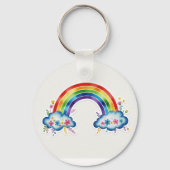 Cute Rainbow Cloud Keychain | Colorful Aesthetic G Schlüsselanhänger (Vorderseite)