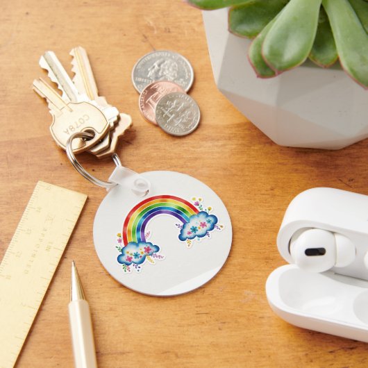Cute Rainbow Cloud Keychain | Colorful Aesthetic G Schlüsselanhänger (Schreibtisch)