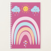 Cute Rainbow & Clouds Kids Design | Happy Pastel N Planer (Vorderseite)
