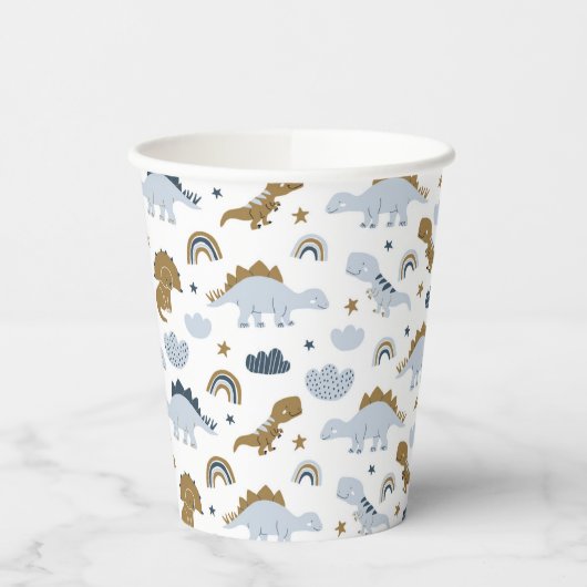Cute Rainbow Dinosaur Pattern Pappbecher (Links)