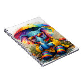 Cute Rainbow Elephant Notebook – Cozy Design Notizblock (Rechte Seite)