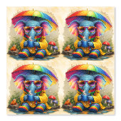 Cute Rainbow Elephant Pattern Wallpaper Tapete (Vorderseite)