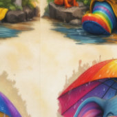 Cute Rainbow Elephant Pattern Wallpaper Tapete (Naht)